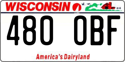 WI license plate 480OBF
