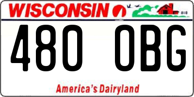 WI license plate 480OBG