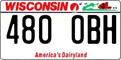 WI license plate 480OBH