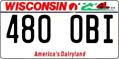 WI license plate 480OBI