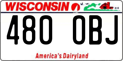 WI license plate 480OBJ