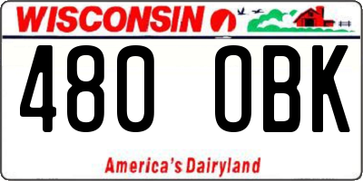 WI license plate 480OBK