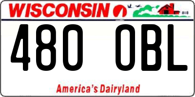 WI license plate 480OBL