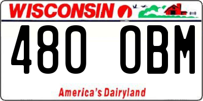 WI license plate 480OBM
