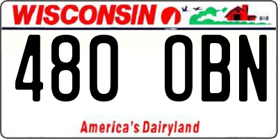 WI license plate 480OBN