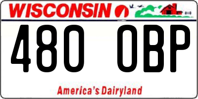 WI license plate 480OBP