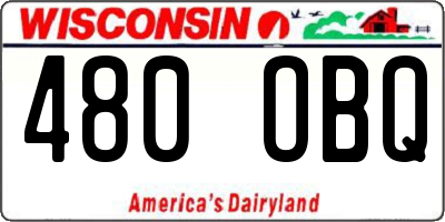 WI license plate 480OBQ