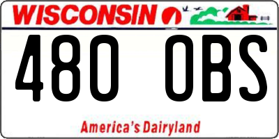 WI license plate 480OBS