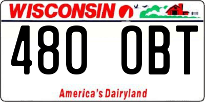 WI license plate 480OBT