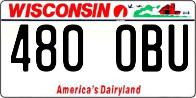 WI license plate 480OBU