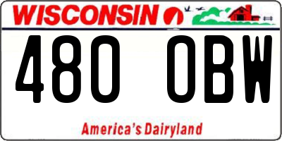 WI license plate 480OBW
