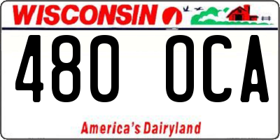 WI license plate 480OCA