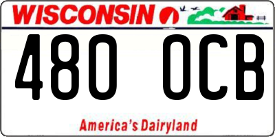 WI license plate 480OCB