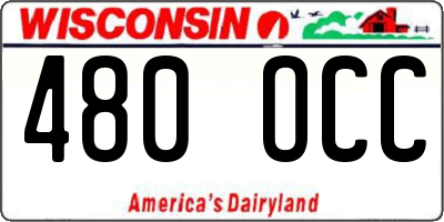 WI license plate 480OCC