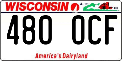 WI license plate 480OCF