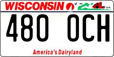 WI license plate 480OCH