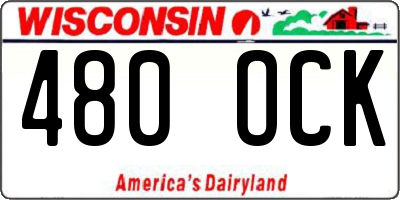 WI license plate 480OCK