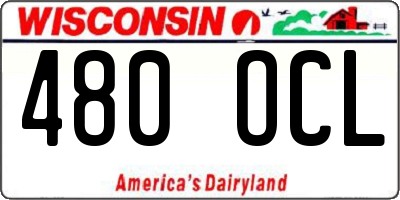 WI license plate 480OCL