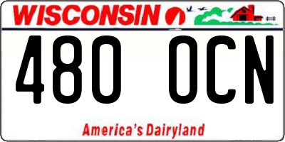 WI license plate 480OCN