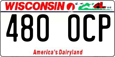 WI license plate 480OCP