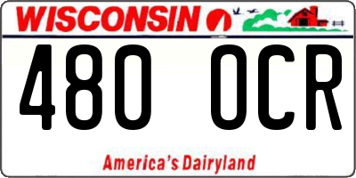 WI license plate 480OCR