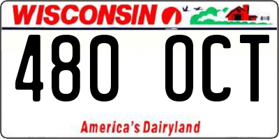 WI license plate 480OCT
