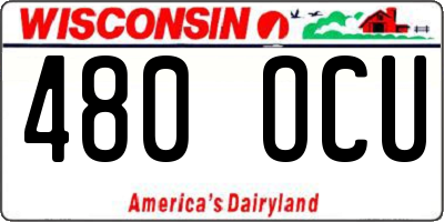 WI license plate 480OCU