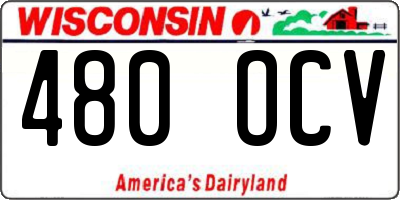 WI license plate 480OCV