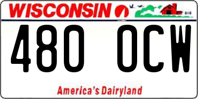 WI license plate 480OCW