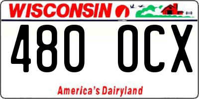 WI license plate 480OCX