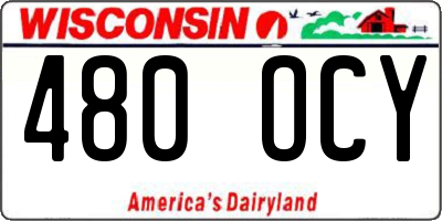 WI license plate 480OCY