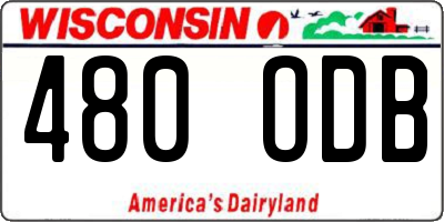 WI license plate 480ODB