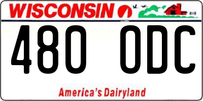 WI license plate 480ODC
