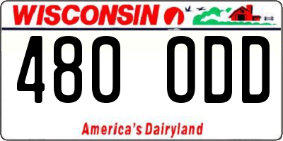 WI license plate 480ODD