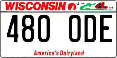 WI license plate 480ODE