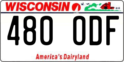 WI license plate 480ODF