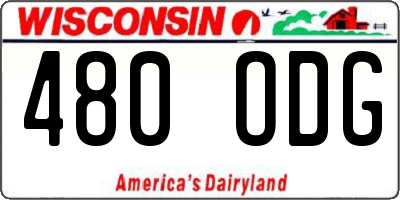 WI license plate 480ODG