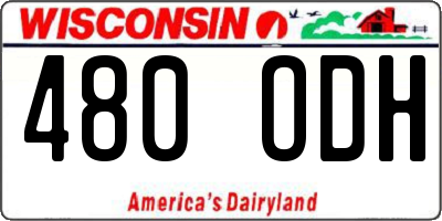 WI license plate 480ODH