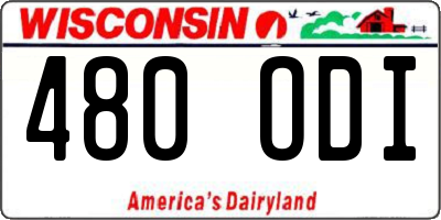 WI license plate 480ODI