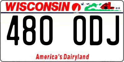 WI license plate 480ODJ