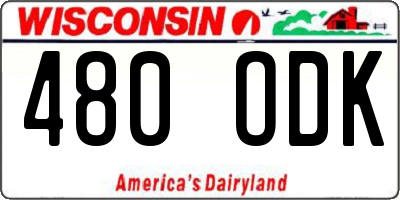 WI license plate 480ODK