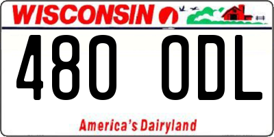 WI license plate 480ODL