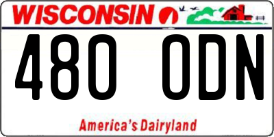 WI license plate 480ODN
