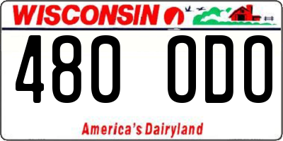 WI license plate 480ODO