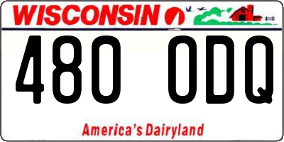 WI license plate 480ODQ