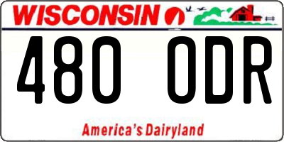 WI license plate 480ODR