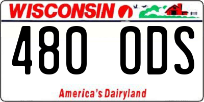 WI license plate 480ODS