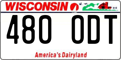 WI license plate 480ODT