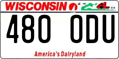 WI license plate 480ODU