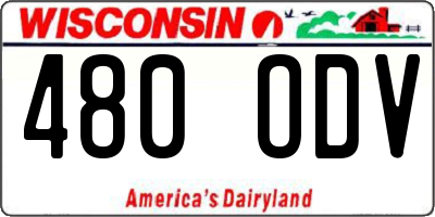 WI license plate 480ODV